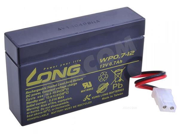 Baterie Long 12V 0,7Ah olověný akumulátor AMP PBLO-12V000,7-AMP