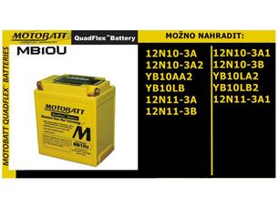 Baterie Motobatt pro motocykly MB10U (14,5Ah, 12V, 4 vývody)