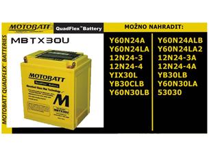 Baterie Motobatt pro motocykly MBTX30U (32Ah, 12V, 4 vývody)