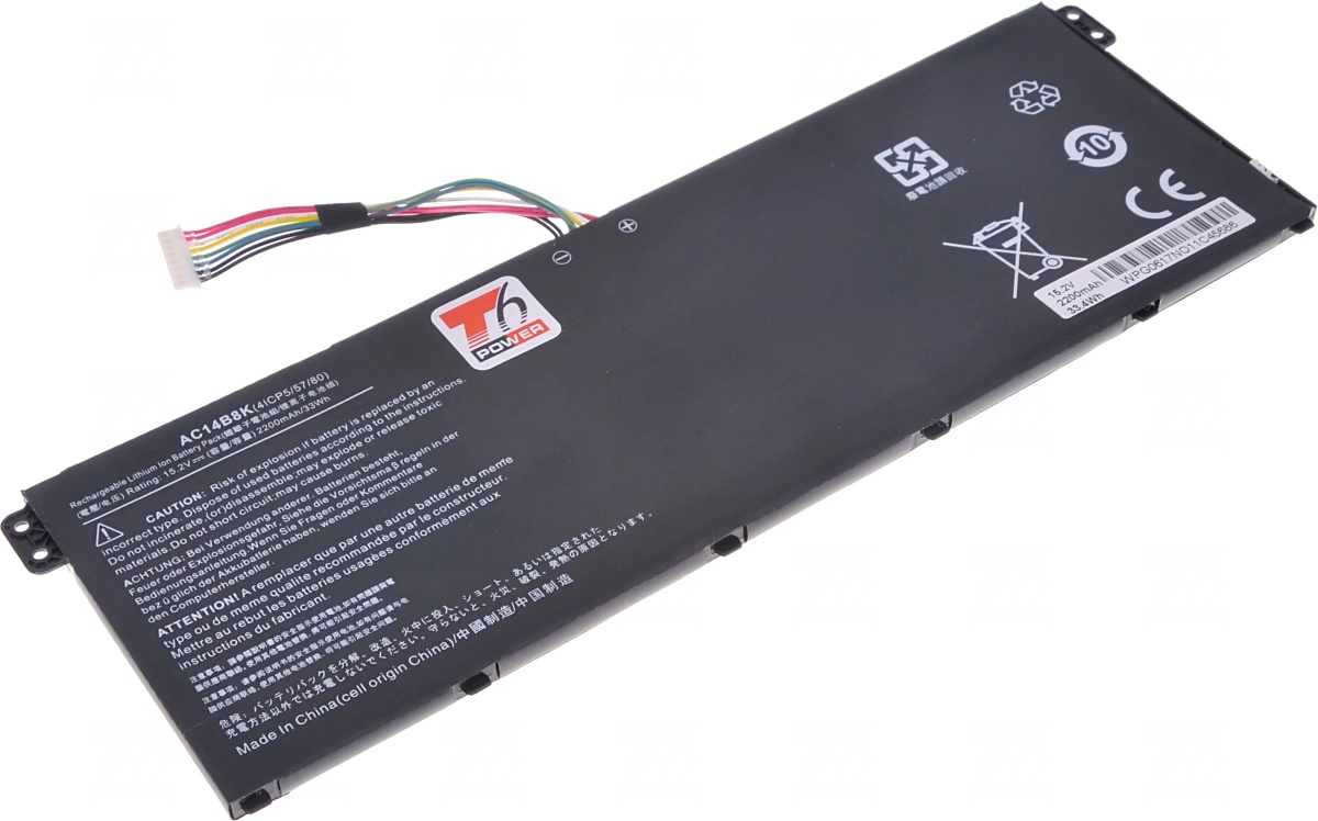 Baterie T6 power Acer Aspire ES1-311, ES1-511, E5-571, E5-721, V3-371, 3150mAh, 48Wh, 4cell, Li-ion NBAC0080