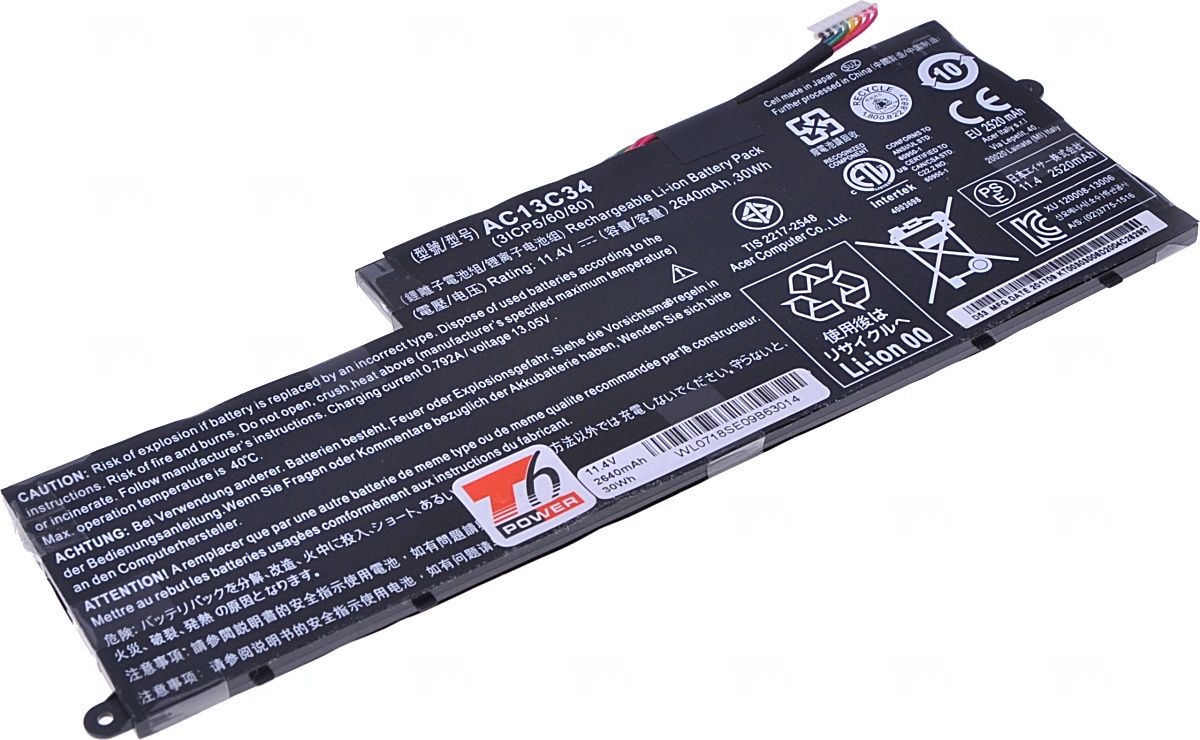 Baterie T6 power Acer Aspire V5-122P, V5-132P, E3-111, E3-112, 2640mAh, 30Wh, 3cell, Li-pol NBAC0082