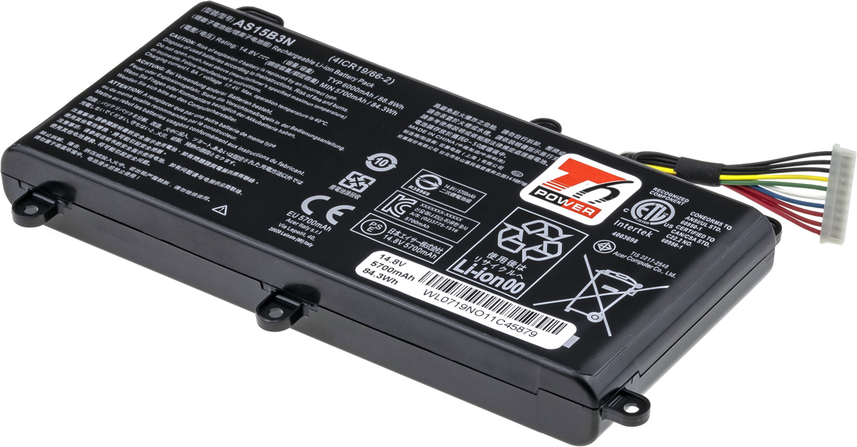 Baterie T6 power Acer Predator 15 G9-591, G9-592, 17 G9-791, G9-792, GX-791, 5700mAh, 84Wh, 8cell NBAC0093