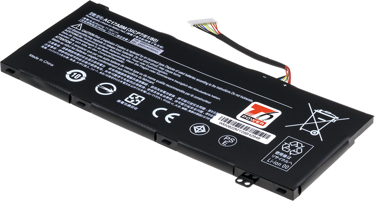 Baterie T6 Power Acer Spin 3 SP314-51, SP314-52, TravelMate X314-51, 4500mAh, 51Wh, 3cell, Li-pol NBAC0106