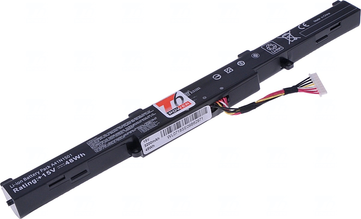 Baterie T6 power Asus GL752, N552, N752, FX553, G553, GL553, 2600mAh, 37Wh, 4cell, Li-ion NBAS0123