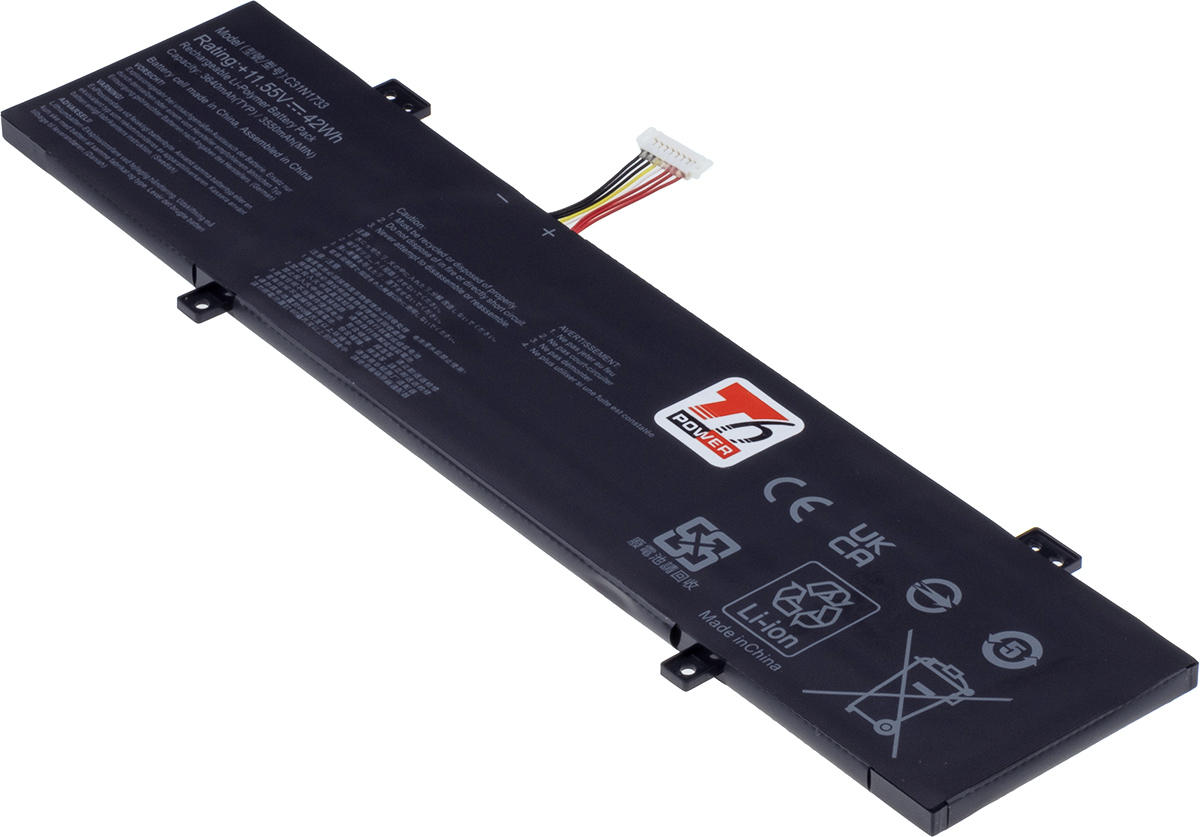 Baterie T6 Power Asus VivoBook Flip 14 TP412UA, TP412FA, 3640mAh, 42Wh, 3cell, Li-poly NBAS0174