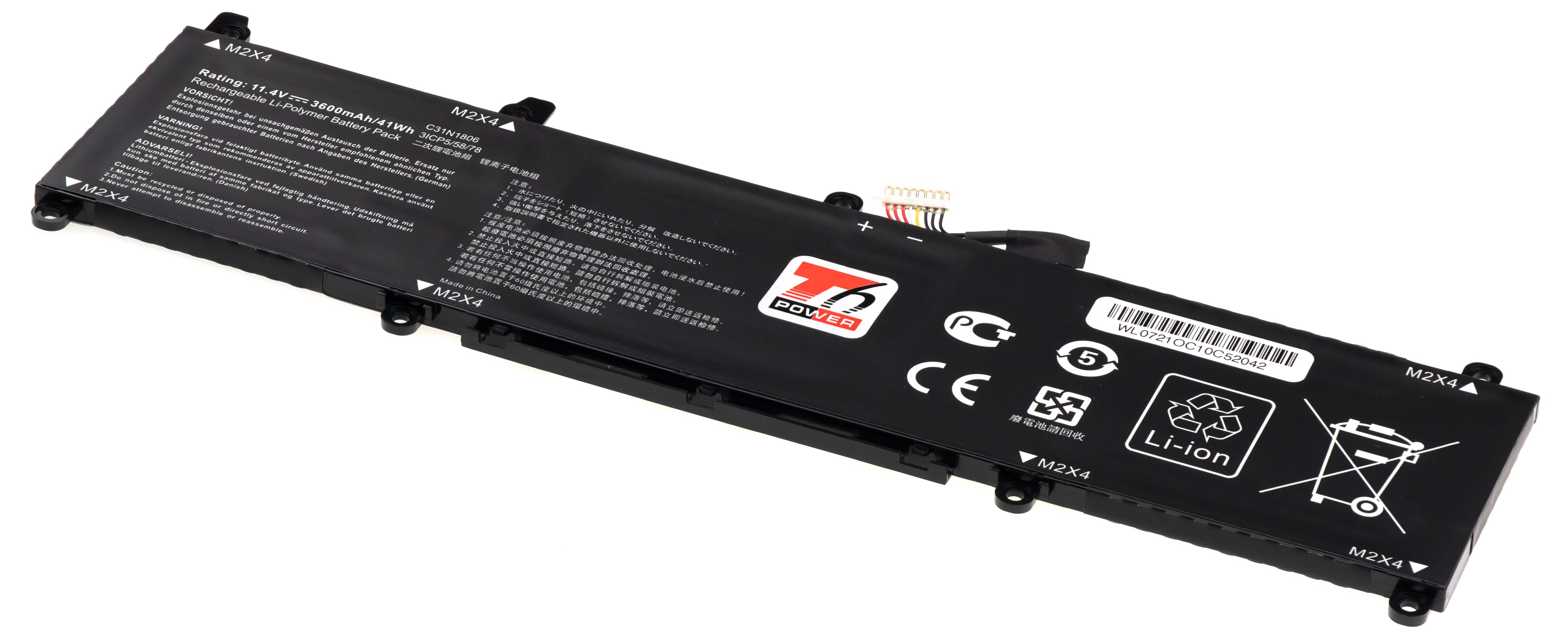Baterie T6 Power Asus VivoBook S13 S330F, S330U, X330F, X330U, 3600mAh, 41Wh, 3cell, Li-pol NBAS0153
