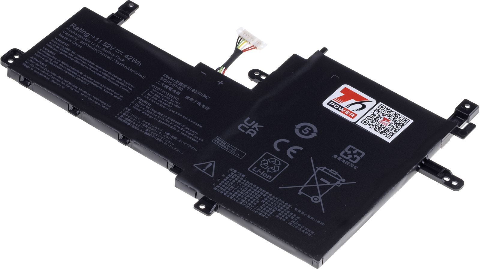 Baterie T6 Power Asus VivoBook X513, X531, S513, S531F, F513, K513, 3653mAh, 42Wh, 3cell, Li-pol NBAS0169