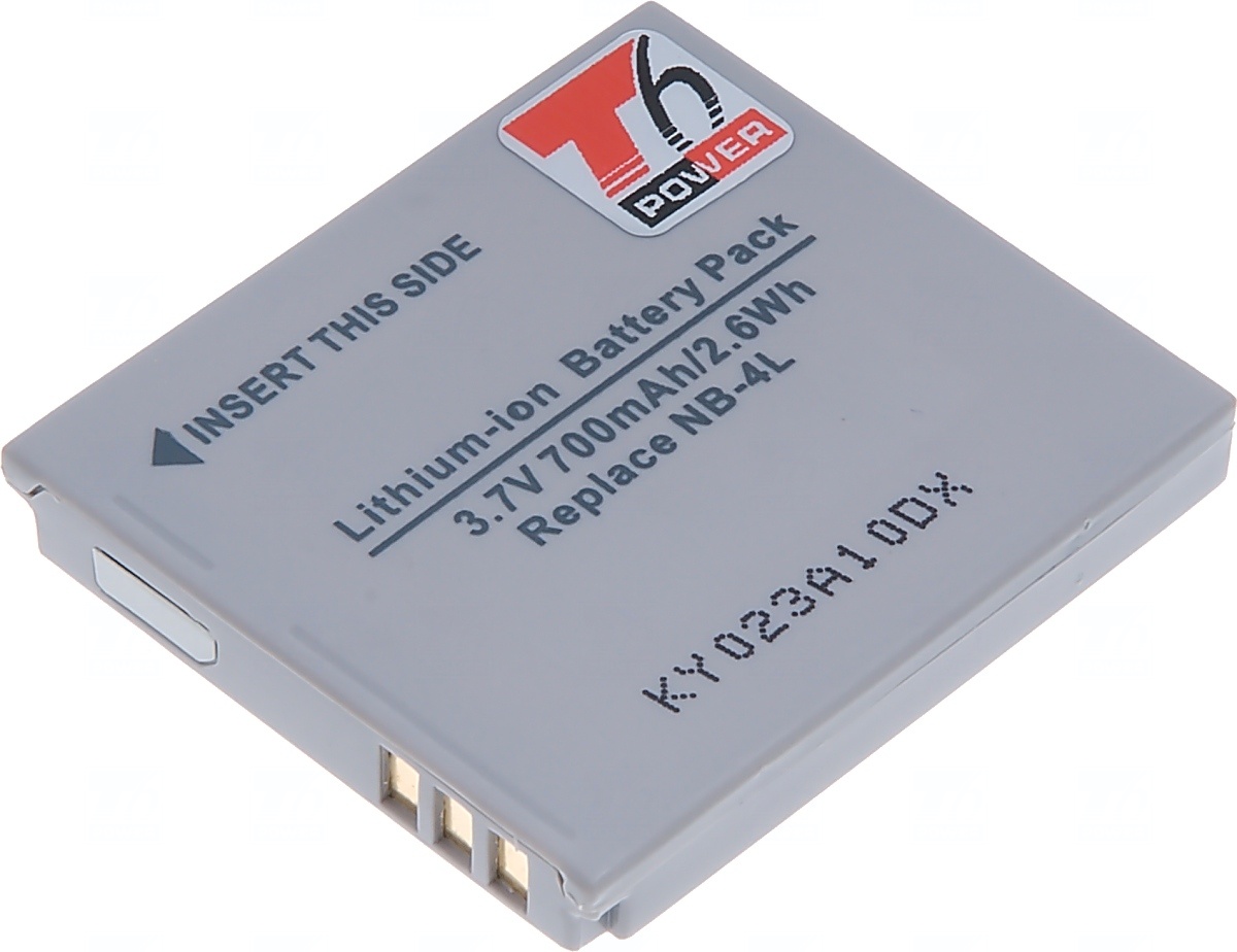Baterie T6 power Canon NB-4L, 700mAh, šedá DCCA0004