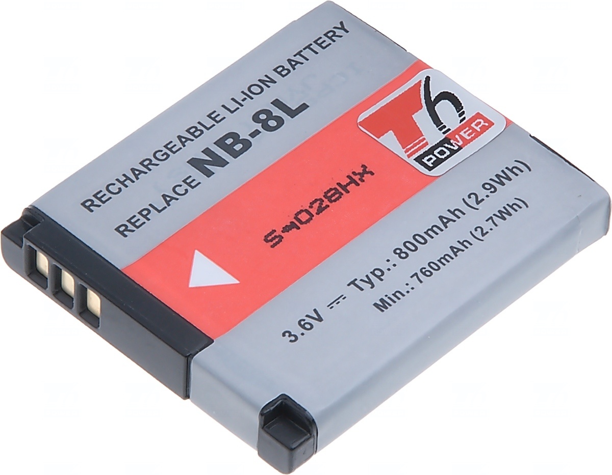 Baterie T6 power Canon NB-8L, 700mAh, černá DCCA0015