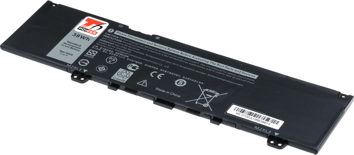 Baterie T6 power Dell Insprion 13 5370, 7370, 7373, 7386, Vostro 5370, 3330mAh, 38Wh, 3cell, Li-pol NBDE0190