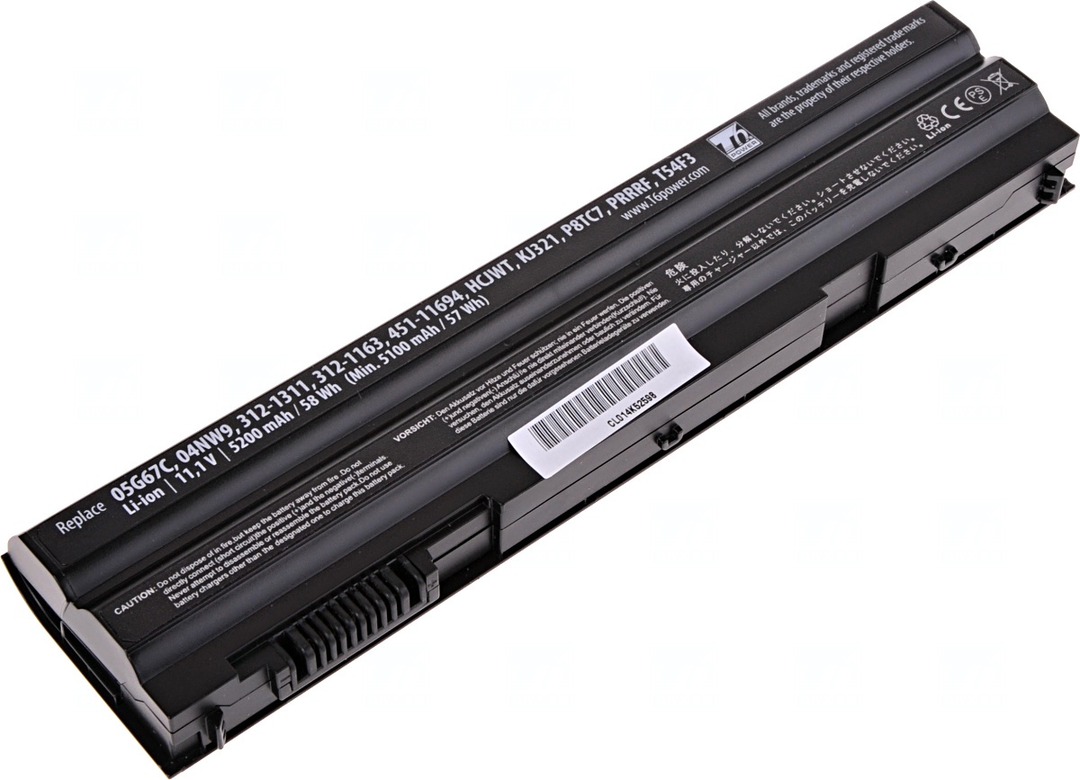 Baterie T6 power Dell Latitude E6420, E6430, E6520, E6530, E5420, E5430, E5520, 6cell, 5200mAh NBDE0131