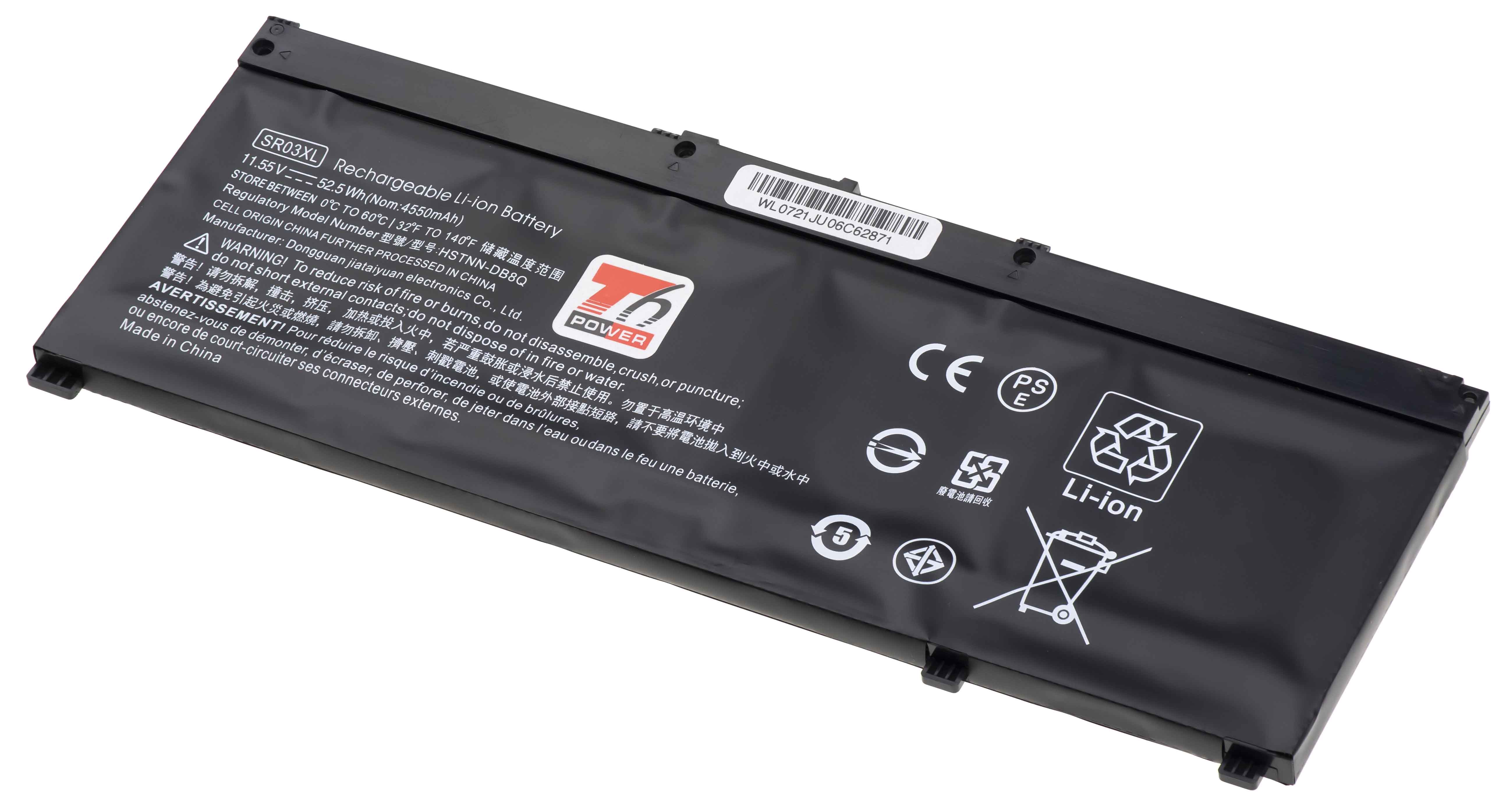 Baterie T6 Power HP Pavilion Gaming 15-cx0000, 17-cd0000, 4550mAh, 52,5Wh, 3cell, Li-pol NBHP0178