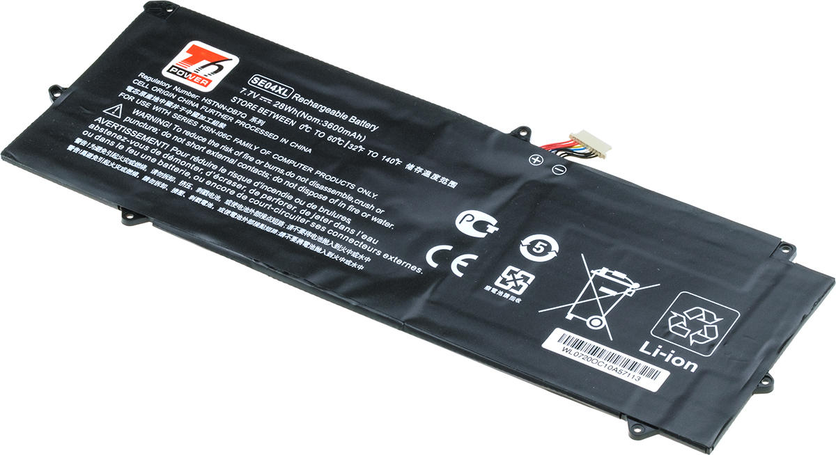 Baterie T6 Power HP Pro X2 612 G2, 3600mAh, 28Wh, 2cell, Li-pol NBHP0167