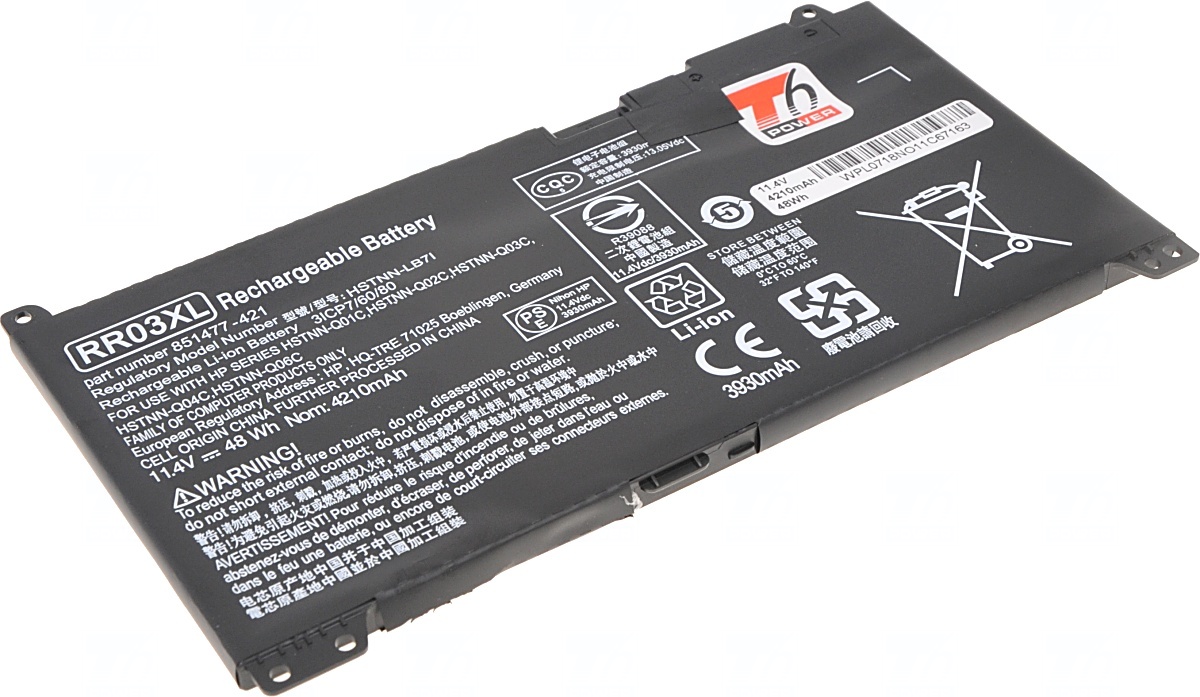Baterie T6 power HP ProBook 430 G4/G5, 440 G4/G5, 450 G4/G5, 470 G4/G5, 4210mAh, 48Wh, 3cell, Li-pol NBHP0129