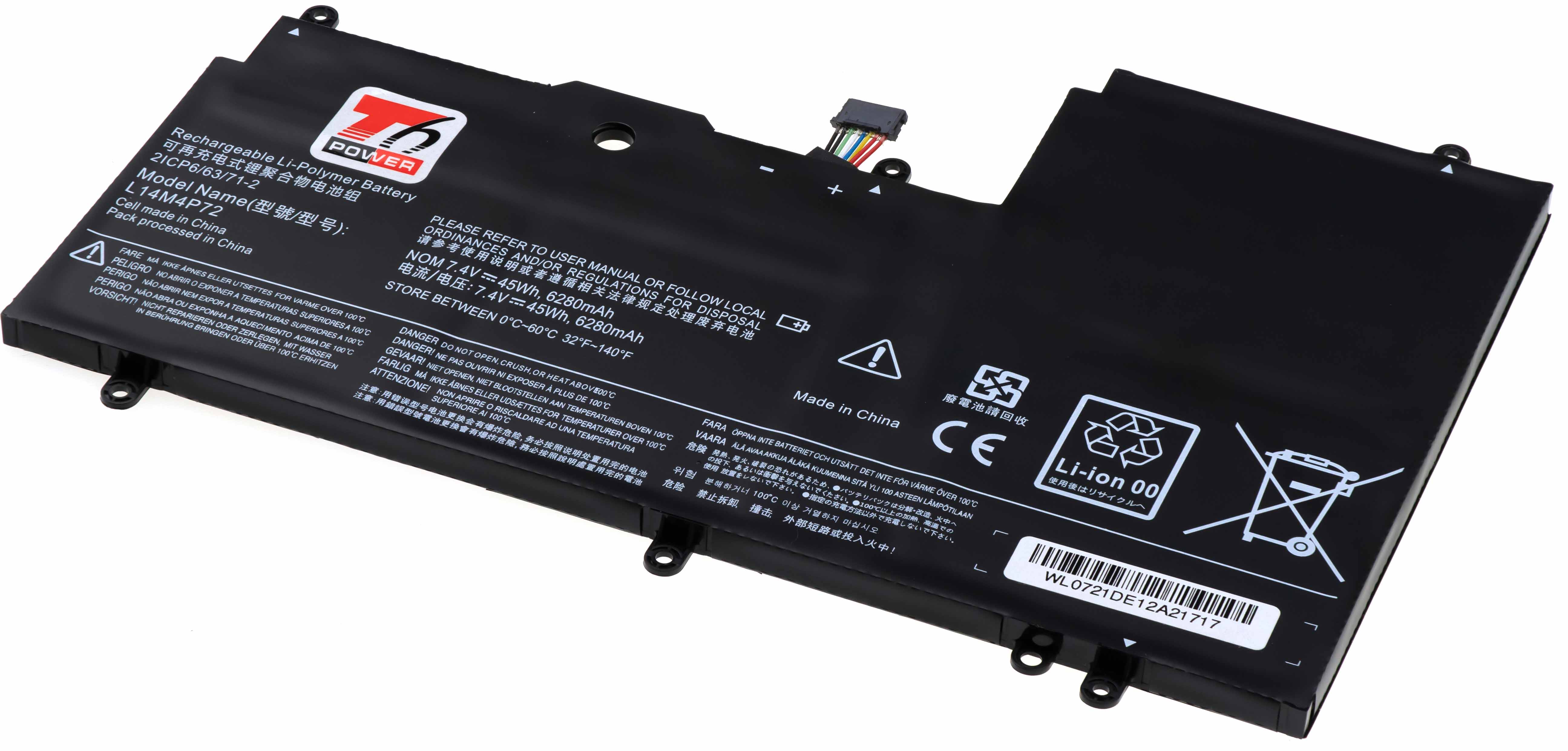 Baterie T6 Power Lenovo IdeaPad Yoga 3 14, 3 1470, Yoga 700-14ISK, 6280mAh, 45Wh, 4cell, Li-pol NBIB0139
