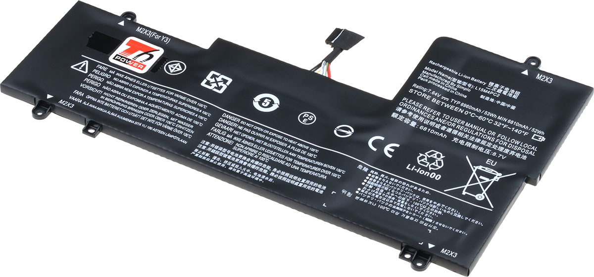 Baterie T6 Power Lenovo IdeaPad Yoga 710-14ISK, 710-15ISK serie, 6960mAh, 53Wh, 4cell, Li-pol NBIB0181