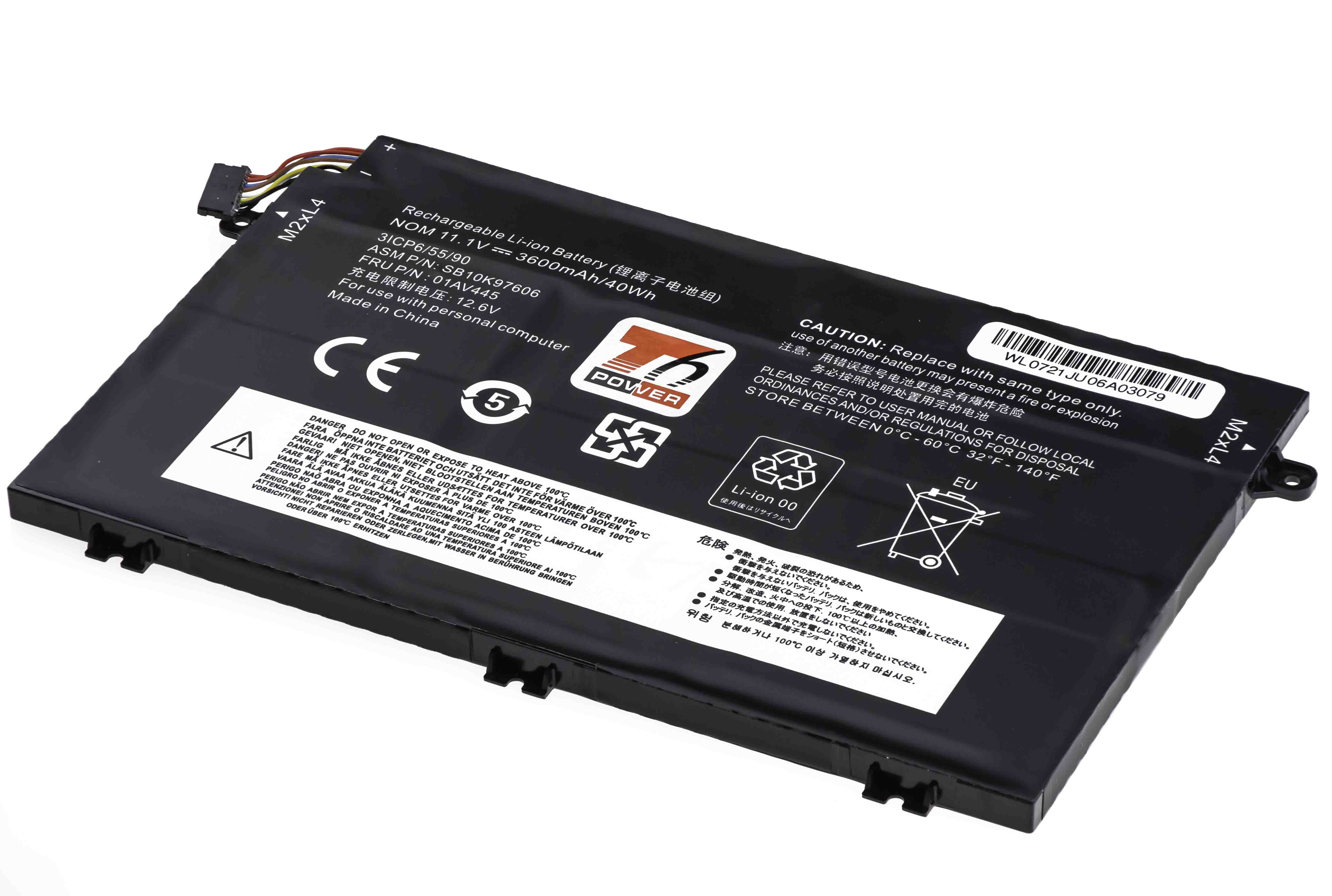 Baterie T6 Power Lenovo ThinkPad E480, E490, E580, E590, E14, E15, 4050mAh, 45Wh, 3cell, Li-pol NBIB0159