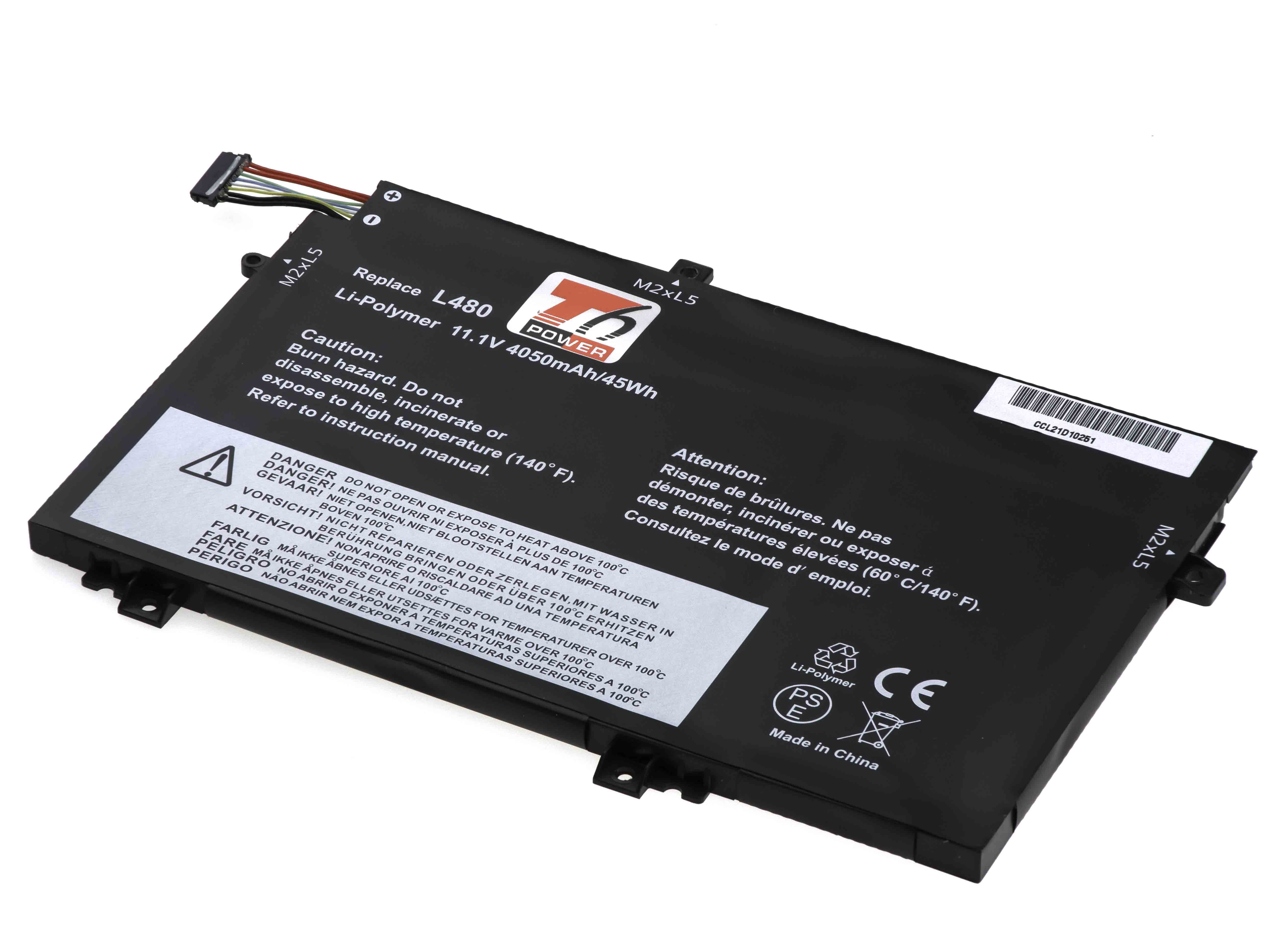 Baterie T6 Power Lenovo ThinkPad L480, L490, L580, L590, L15 Gen 1, 4050mAh, 45Wh, 3cell, Li-Pol NBIB0182