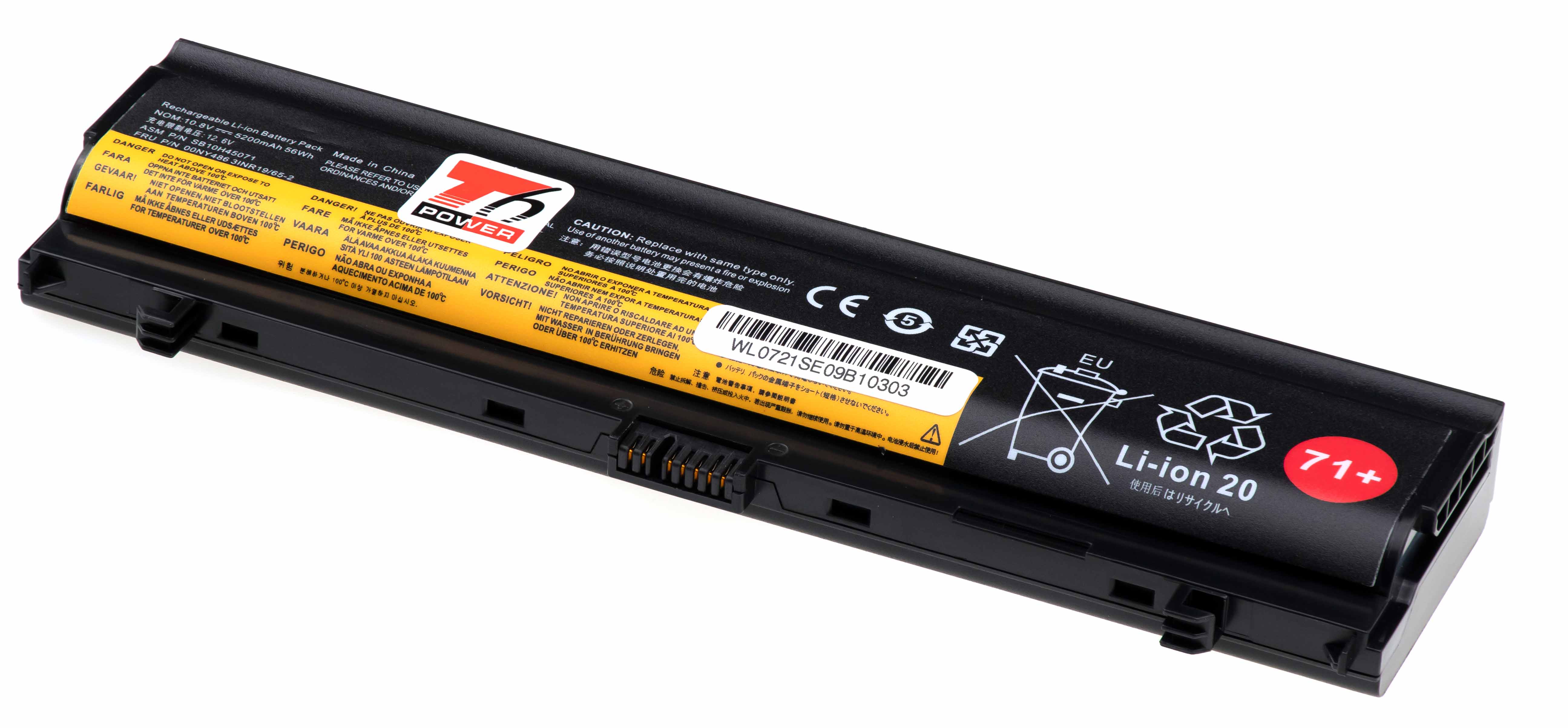 Baterie T6 Power Lenovo ThinkPad L560, L570, 5200mAh, 56Wh, 6cell NBIB0183