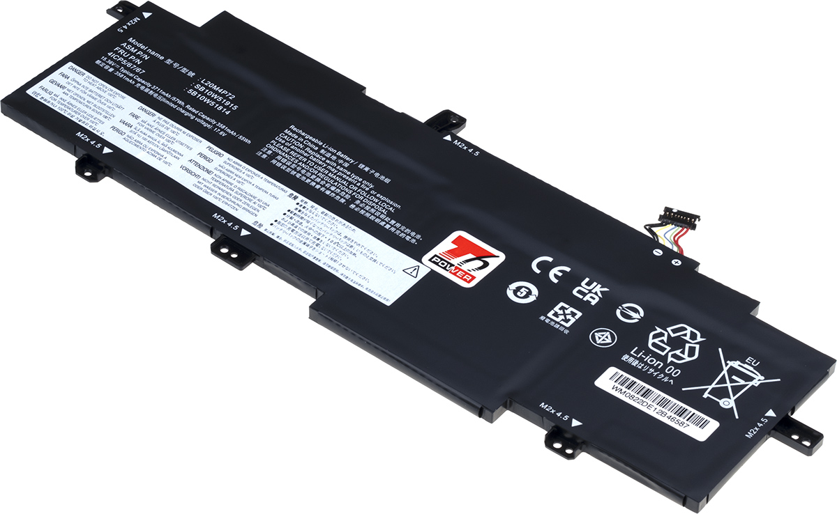 Baterie T6 Power Lenovo ThinkPad T14s Gen 2, 3711mAh, 57Wh, 4cell, Li-pol NBIB0211