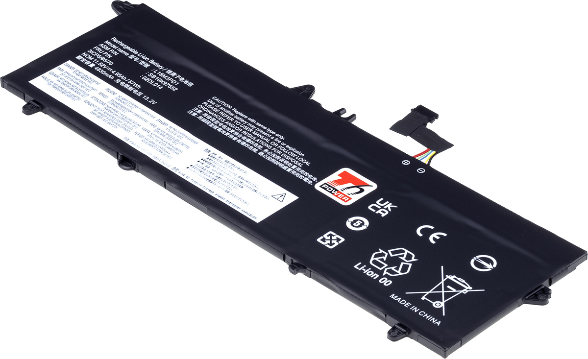 Baterie T6 Power Lenovo ThinkPad T490s, T495s, T14s Gen 1, 4950mAh, 57Wh, 3cell, Li-Pol NBIB0222