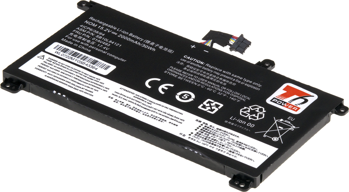 Baterie T6 Power Lenovo ThinkPad T570, T580, P51s, P52s, internal, 2000mAh, 30Wh, 4cell NBIB0197