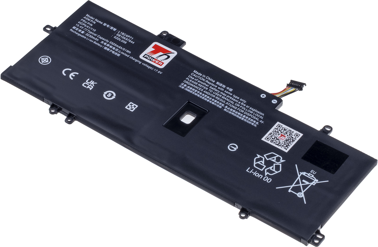 Baterie T6 Power Lenovo ThinkPad X1 Carbon 7th, 8th, X1 Yoga 4th, 5th, 3325mAh, 51Wh, 4cell, Li-Pol NBIB0221
