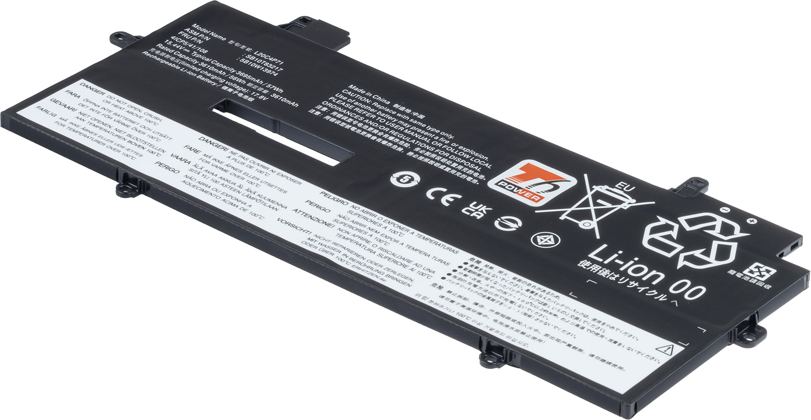 Baterie T6 Power Lenovo ThinkPad X1 Carbon 9, 10, 11 Gen, 3695mAh, 57Wh, 4cell, Li-Pol NBIB0234