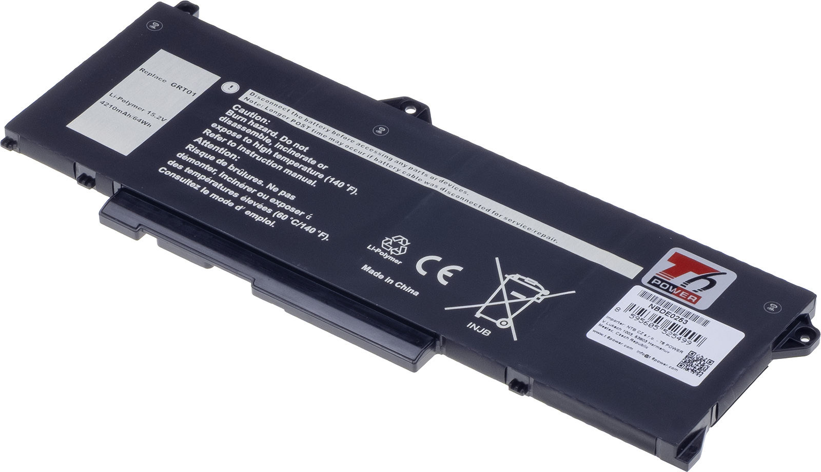 Baterie T6 Power pro Dell Latitude 5421, 5431, 5521, Precision 3561, 4210mAh, 64Wh, 4cell, Li-poly NBDE0253