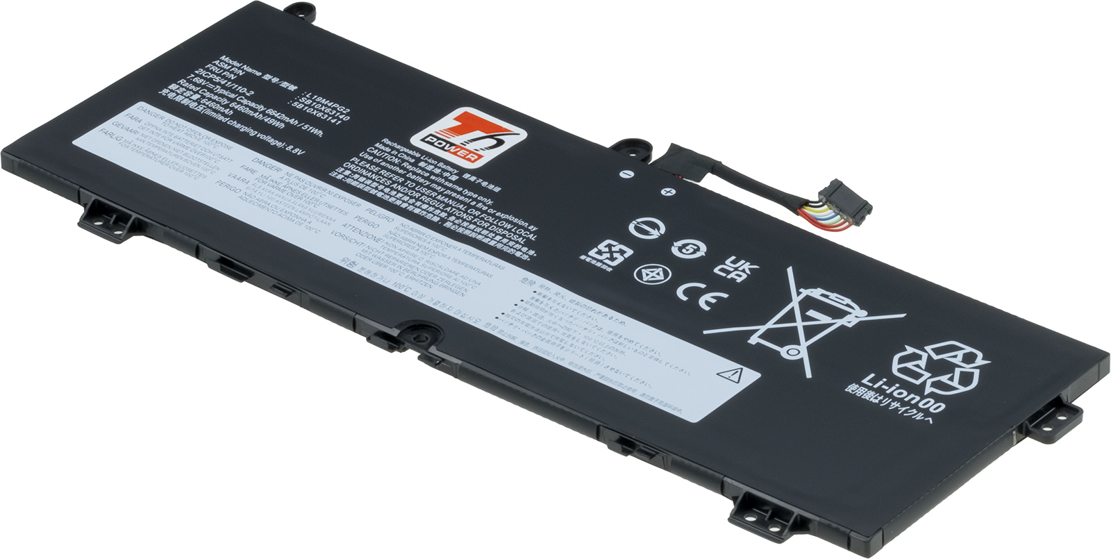 Baterie T6 Power pro Lenovo Flex 5 CB-13IML05, ThinkPad C13 Yoga 1st, 6642mAh, 51Wh, 4cell, Li-poly NBIB0226