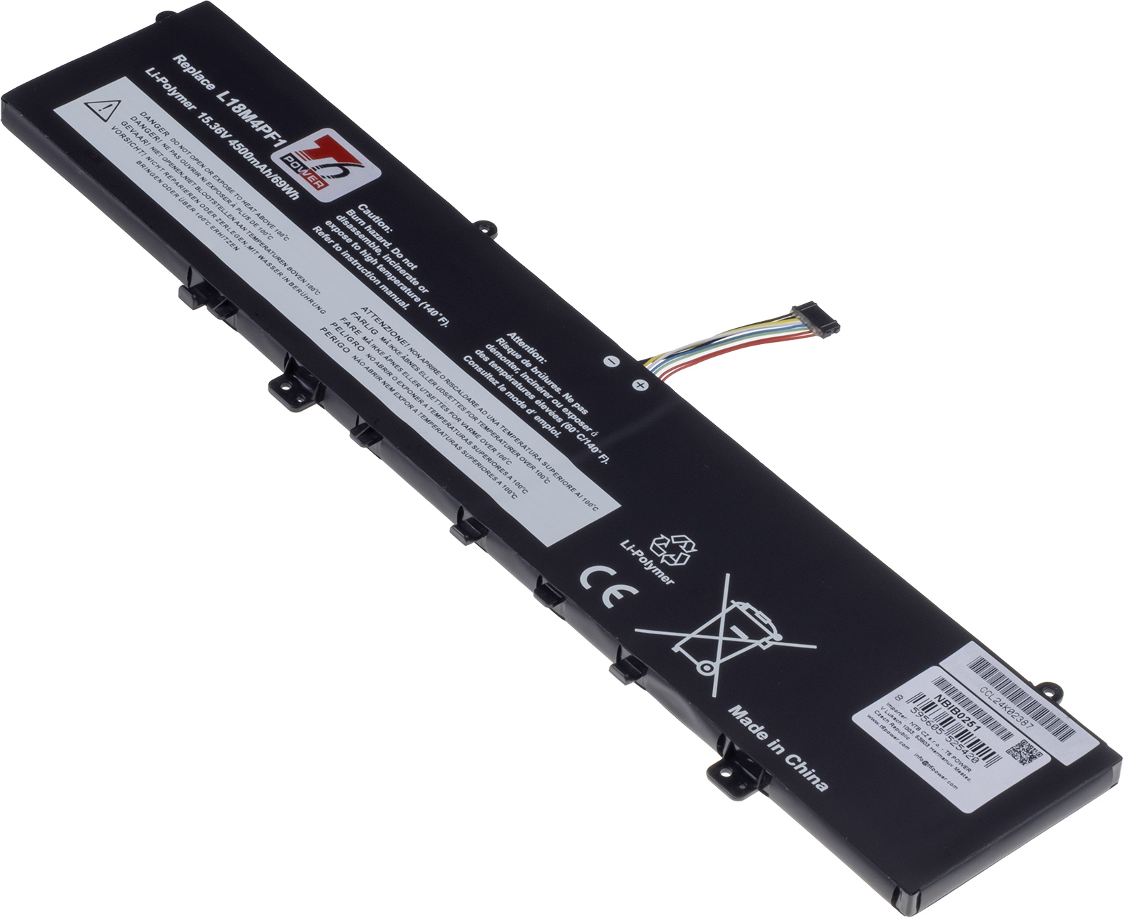Baterie T6 Power pro Lenovo Yoga C940-15IRH, Yoga 9-15IMH5, 4500mAh, 69Wh, 4cell, Li-Pol NBIB0251