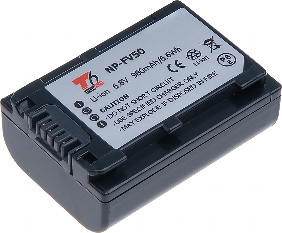 Baterie T6 power Sony NP-FV50, 980mAh, šedá VCSO0053