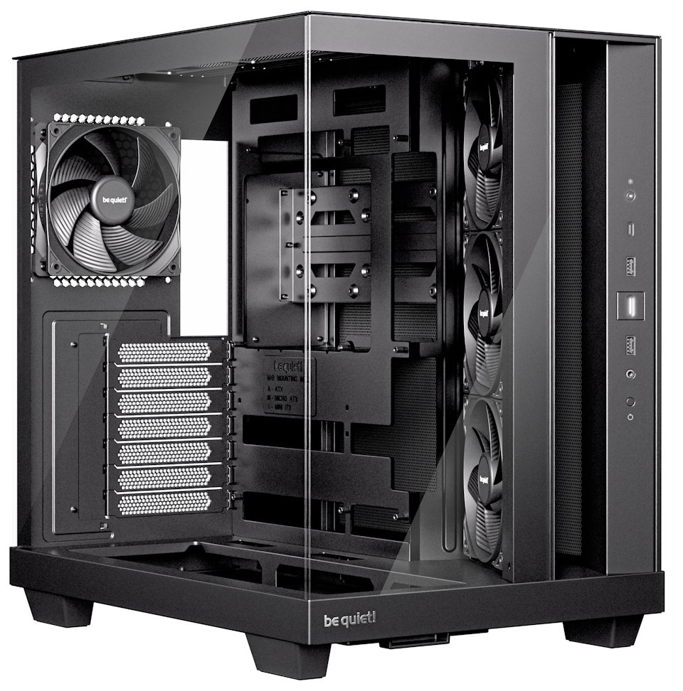 Be quiet! skříň LIGHT BASE 500 / MidT / 4x120mm PWM fans / 2 x USB 3.2 / USB-C / panoramatická / černá BGW83