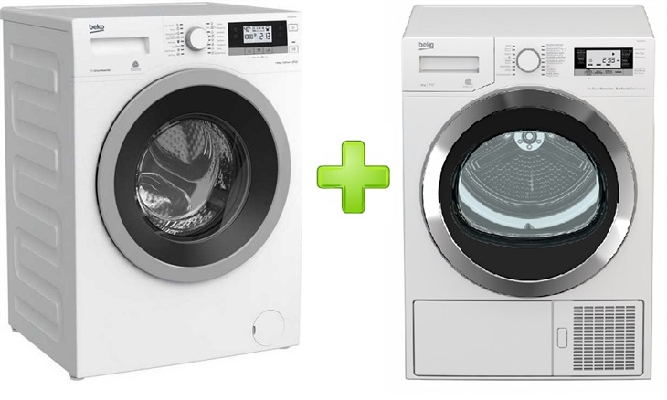 BEKO WTV 8634 XS0 + DE 8635 RX0 Pracka predom plnena + susicka 100000082705