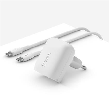 Belkin 20W PD 3.1 USB-C Wall Charger + USB-C/USB-C kábel 1m - White WCA006vf1MWH-B6