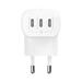 Belkin 67W PD 3.1 3 Port USB-C Wall Charger + USB-C/USB-C kábel 1m - White WCC002vf2MWH-B6