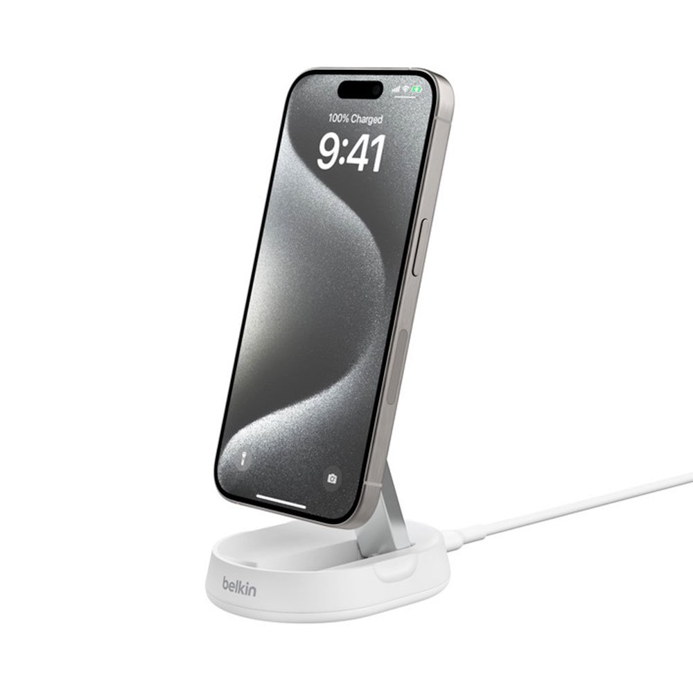 Belkin Belkin BOOST CHARGE™ PRO konvertibilní Qi2 15W magnetický nabíjecí stojan, bez adaptéru, bílá WIA008btWH