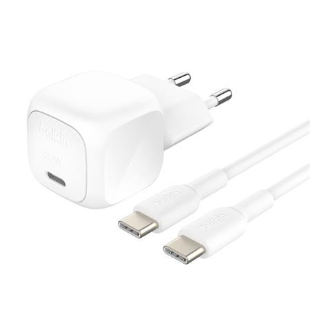 Belkin BOOST CHARGE™ 20W USB-C Power Delivery PPS nástěnná nabíječka + 1m USB-C na USB-C kabel, bílá WCA009kq1MWH-B6