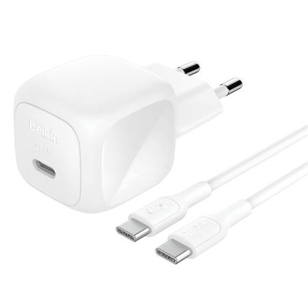 Belkin BOOST CHARGE™ 45W USB-C Power Delivery PPS nástěnná nabíječka + 1m USB-C na USB-C kabel, bílá WCA013kq1MWH-B6