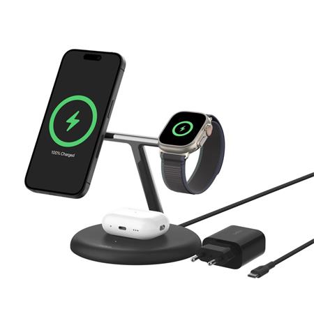 Belkin BOOST CHARGE™ PRO Qi2 3v1 Bezdrátové nabíjení pro iPhone/Apple Watch/AirPods, černá WIZ023vfBK