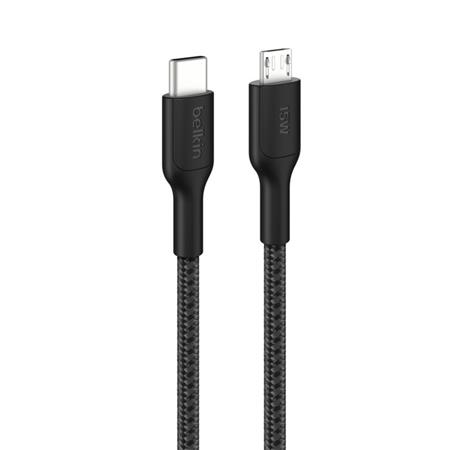 Belkin BOOST CHARGE PRO™ USB-C/microUSB, 1m, černý - odolný CAB026hq1MBK