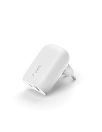 Belkin Duální nástěnná nabíječka Power Delivery PPS - 25W USB-C & 12W USB-A, bílá WCB007vfWH