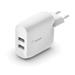 Belkin Duální USB-A domácí nabíječka 2x12W, bílá WCB002vfWH
