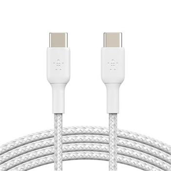 BELKIN kabel oplétaný USB-C - USB-C, 1m, bílý CAB004bt1MWH