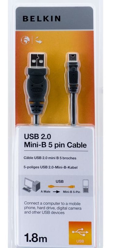 Belkin kabel USB 2.0 A/mini B 5-pin řada standard, 1,8m F3U155bt1.8M