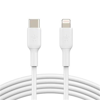 BELKIN kabel USB - C - Lightning, 1m, bílý CAA003bt1MWH