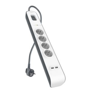 BELKIN SurgeStrip přep.ochrana,4 zásuvky,525J,2USB BSV401ca2M