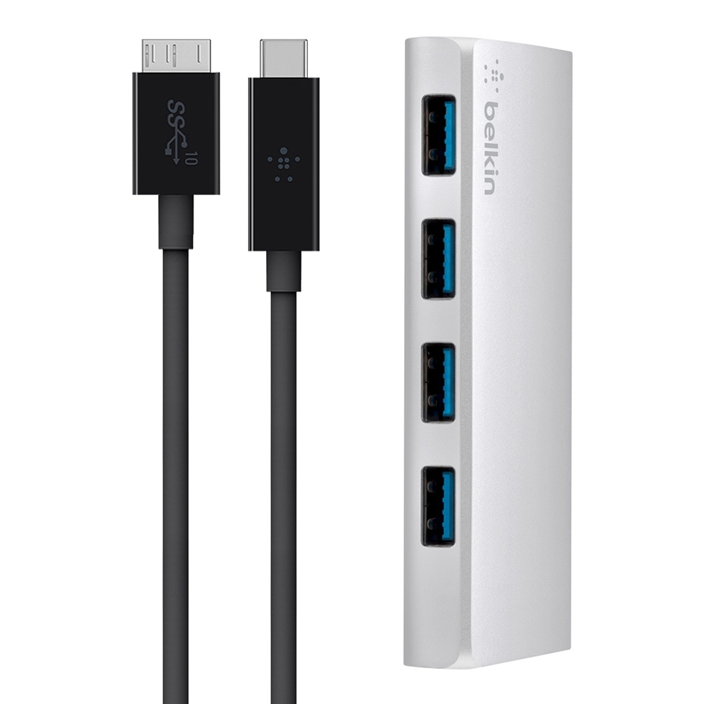 Belkin USB 3.0 HUB, 4 porty, stříbrný F4U088vf