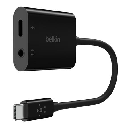 Belkin USB-C adaptér/rozdvojka 1x USB-C M/ 1x USB-C F napájení 60W + 1x 3,5mm jack NPA004btBK