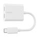 Belkin USB-C adaptér/rozdvojka - USB-C napájení + USB-C audio / nabíjecí adaptér, bílá F7U081btWH
